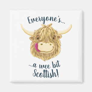 Wij Hamish Highland Cow zegt iedereen in Schotland Magneet