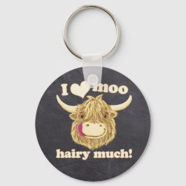 Wij Hamish houdt veel van Moo Hairy! Hoogland Koe Sleutelhanger