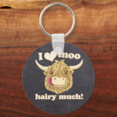 Wij Hamish houdt veel van Moo Hairy! Hoogland Koe Sleutelhanger (Voorkant)