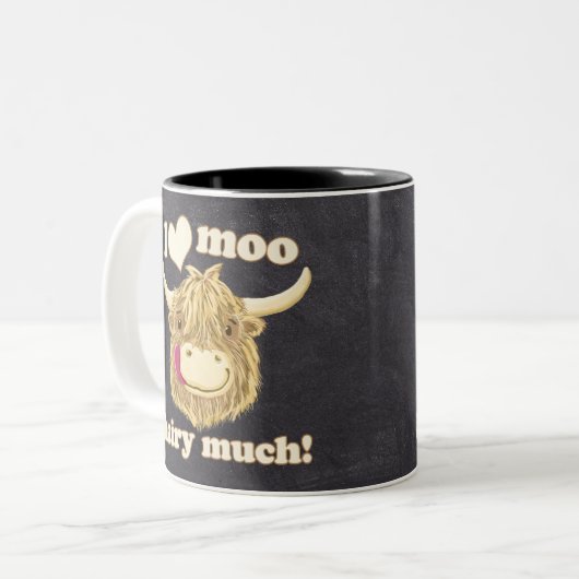 Wij Hamish houdt veel van Moo Hairy! Tweekleurige Koffiemok (Voorkant links)