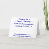 Wij Hart Barack Obama! Stem op 11/06/12 Kaart (Achterkant)