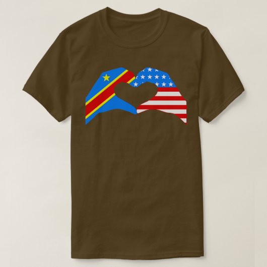 Wij Hart Congo USA Multinationale Patriot Vlag Ser T-shirt (Design voorkant)