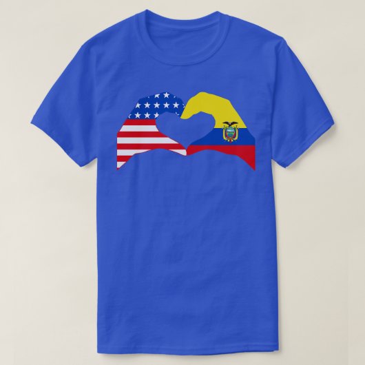 Wij Hart USA Ecuador Multinationale Patriot Vlag S T-shirt (Design voorkant)