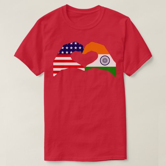 Wij Hart USA India Patriot Flag Series T-shirt (Design voorkant)