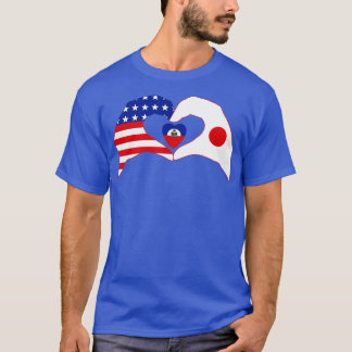 Wij Hart USA Japan Haïti Multinationale Patriot Fl T-shirt