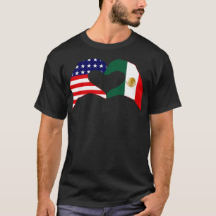 Wij Hart USA Mexico Patriot Flag Series T-shirt