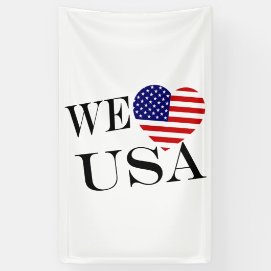 Wij Heartflag USA bk (v) bnrcnt Spandoek (Verticaal)
