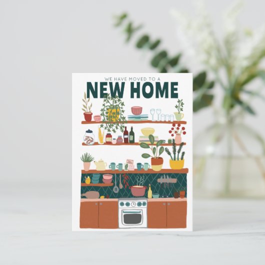 Wij hebben adresverandering Schattigee keukenkunst Briefkaart (Staand voorkant)
