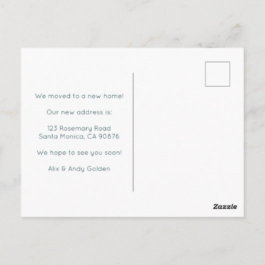 Wij hebben adresverandering Schattigee keukenkunst Briefkaart (Achterkant)