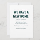 Wij hebben adresverandering Schattigee keukenkunst Kaart (Achterkant)