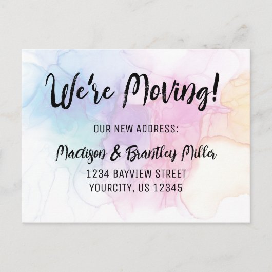 Wij hebben Bewegd Handgeschreven Adres van de Kall Aankondigingskaart (Voorkant)