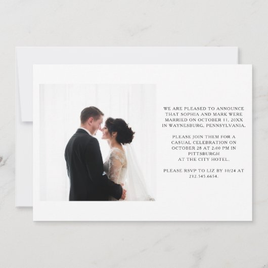 Wij Hebben de Knoop Doorgehakt | Elopement met Cas Aankondiging (Achterkant)