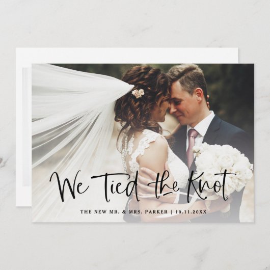 Wij Hebben de Knoop Doorgehakt | Elopement met Cas Aankondiging (Voorkant / Achterkant)