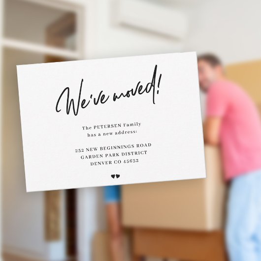 Wij hebben de moderne manuscript bewegende aankond notitiekaartje