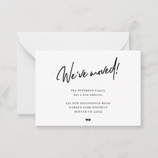 Wij hebben de moderne manuscript bewegende aankond notitiekaartje (Voorkant)