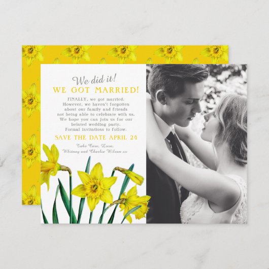 Wij hebben het gedaan gehuwde bruiloft feest save  (Voorkant / Achterkant)