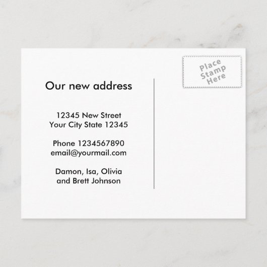 Wij hebben het zwarte & witte manuscriptdoopvont b aankondigingskaart (Achterkant)