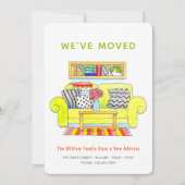 Wij hebben l Kleurrijke Waterverf Nieuw Huisadres  Aankondiging (Voorkant)