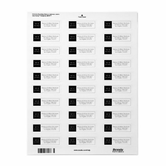 Wij hebben minimalistische eenvoudige zwart-wit ve etiket (Full Sheet)