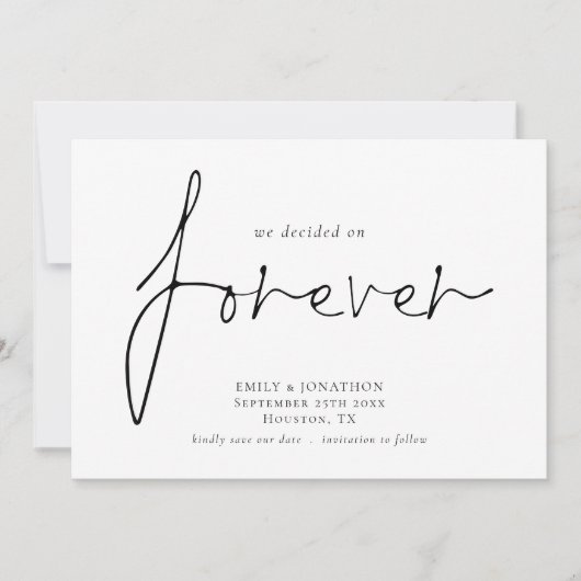 Wij hebben op de Vroeger QR-code besloten de datum Save The Date (Voorkant)