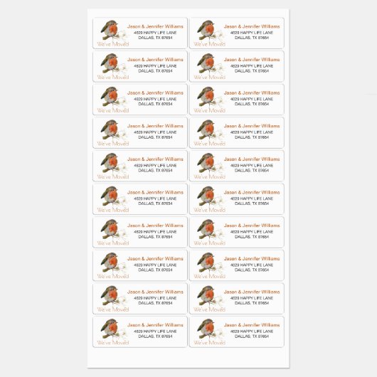 Wij hebben Verandering van Adres Waterdichte Etike Labels (Vel)