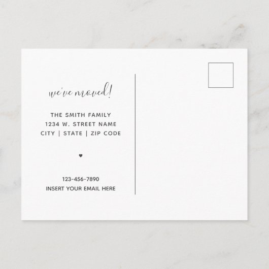 Wij hebben Verandering van de Moderne Calligrafie  Aankondigingskaart (Achterkant)