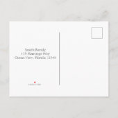 Wij hebben Waterverf Flamingo Nieuw Adres bewogen Aankondigingskaart (Achterkant)