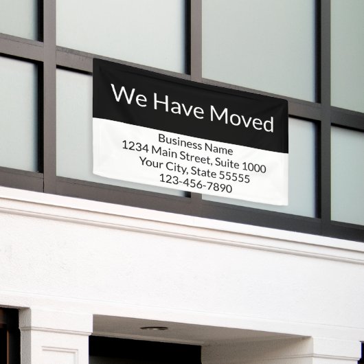 Wij hebben zakelijke aankondiging zwart-wit verpla spandoek (Buitenkant Gebouw)