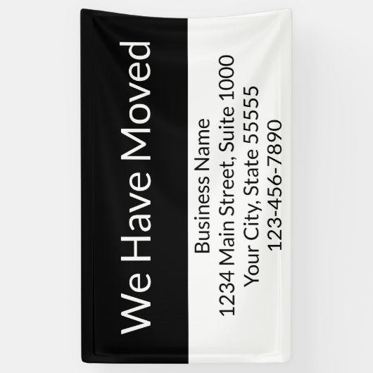 Wij hebben zakelijke aankondiging zwart-wit verpla spandoek (Verticaal)