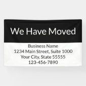 Wij hebben zakelijke aankondiging zwart-wit verpla spandoek (Horizontaal)