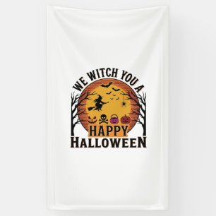 Wij heksen u een gelukkig Halloween Vintage Spandoek