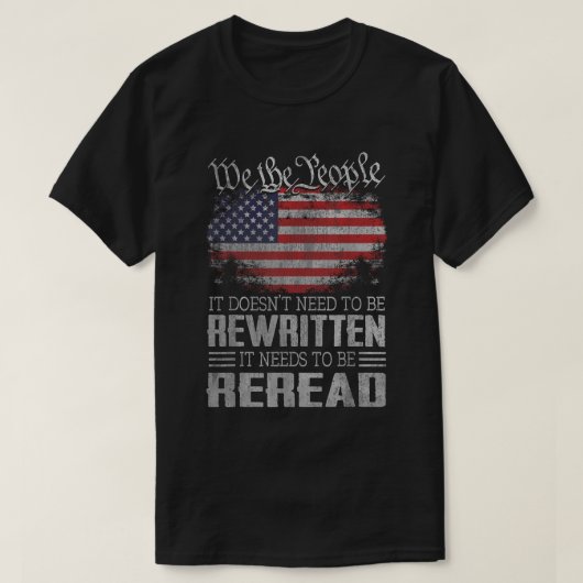 Wij, het Amerikaanse volk, citeren de grondwet T-shirt (Design voorkant)