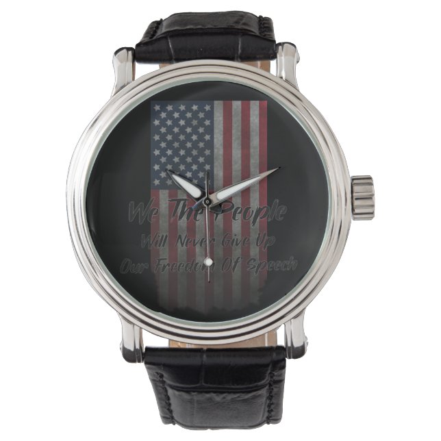 Wij, het Amerikaanse volk Vlag VS Vrijheid van men Horloge (Voorkant)