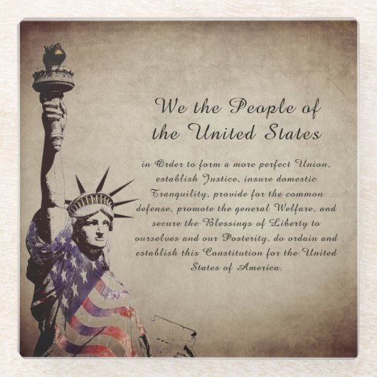 Wij het Amerikaanse volksbeeld van vrijheid Glazen Onderzetter (Voorkant)