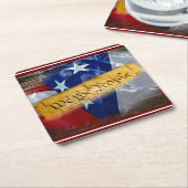 Wij, het People American Flag Square Paper Onderze Kartonnen Onderzetters (Schuin)