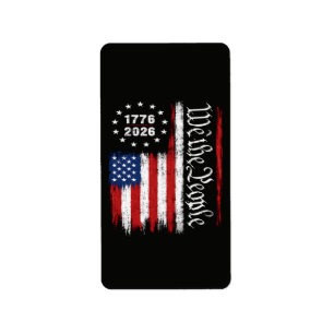 Wij Het Volk 1776 2026 Patriottische Vlag Etiket