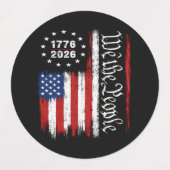 Wij Het Volk 1776 2026 Patriottische Vlag Labels (Design 2)