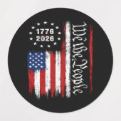 Wij Het Volk 1776 2026 Patriottische Vlag Labels (Design 1)