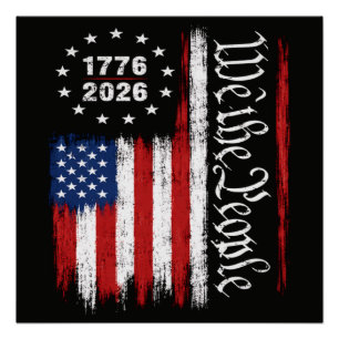 Wij Het Volk 1776 2026 Patriottische Vlag Perfect Poster