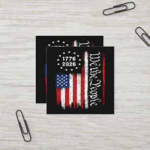 Wij Het Volk 1776 2026 Patriottische Vlag Vierkante Visitekaartje