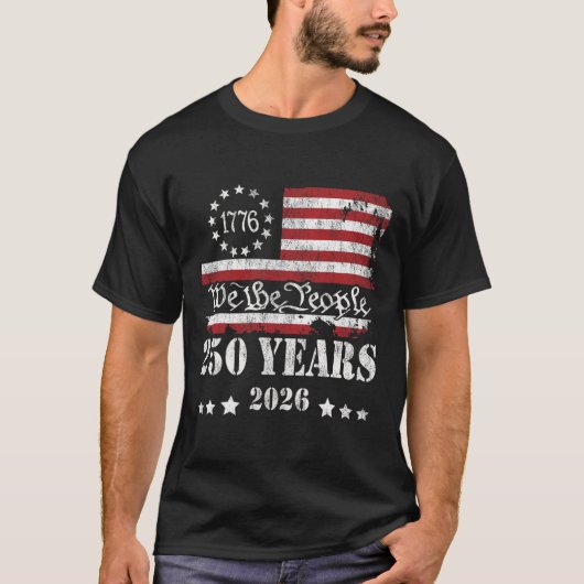 Wij Het Volk 250 Jaar 250e 4e Juli VS 1776 20 T-shirt (Voorkant)