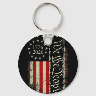 Wij Het Volk 250 Jaar Amerika 1776-2026 250e 4e Sleutelhanger