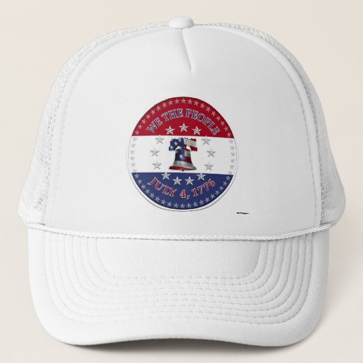 Wij Het Volk 4 juli 1776 Bel met 13 & 50 sterren Trucker Pet (Voorkant)