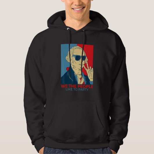 Wij Het Volk Aardig Om Te Feesten  George Washingt Hoodie (Voorkant)