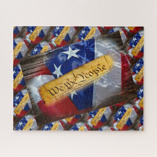 Wij Het Volk Amerikaanse Vlag Legpuzzel (Horizontaal)