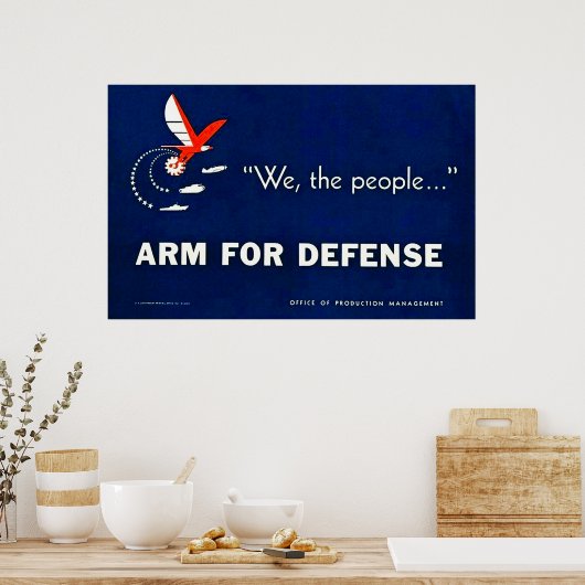 Wij, het volk...Arm for Defence -  WWII Poster (Keuken)