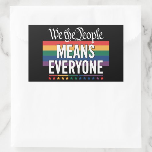 Wij, het volk, bedoelen iedereen met de Amerikaans Rechthoekige Sticker (Tas)