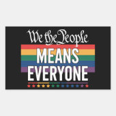 Wij, het volk, bedoelen iedereen met de Amerikaans Rechthoekige Sticker (Voorkant)