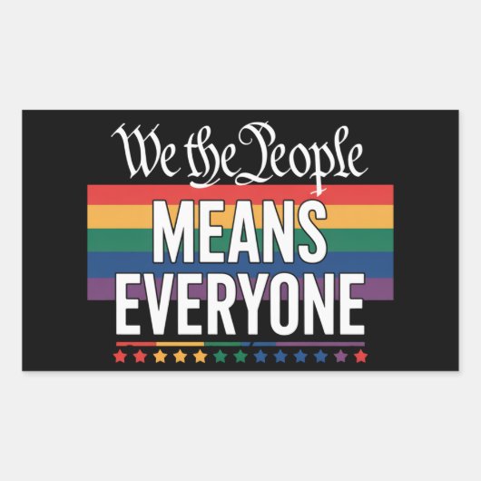 Wij, het volk, bedoelen iedereen met de Amerikaans Rechthoekige Sticker (Voorkant)