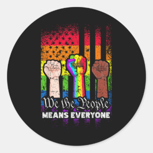 Wij, het volk, bedoelen iedereen met de Amerikaans Ronde Sticker